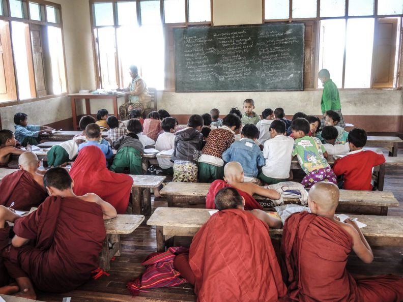 Class 9 at a monastery school in Mandalay, Myanmar