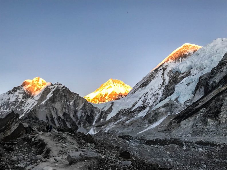 Sunset at Everest Basecamp in Himalaya, Nepal