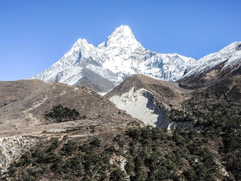 The view of Ama Dablam in Everest region, Himalaya, Nepal