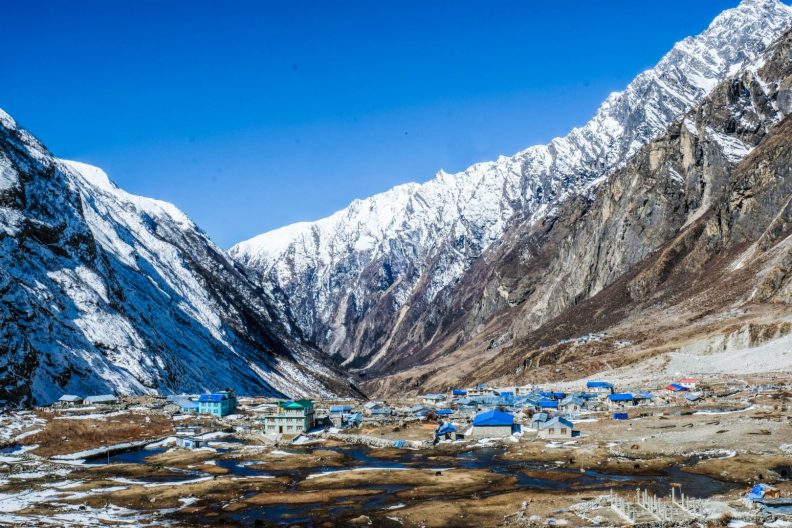 Langtang village in Langtang, Himalaya, Nepal