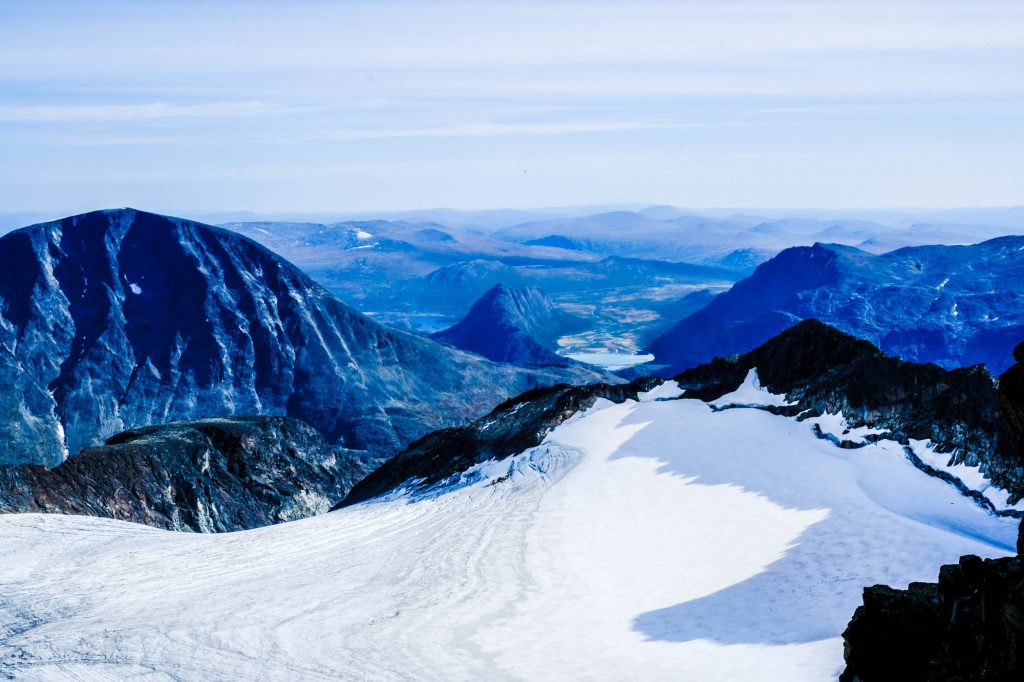 The view from the top of Surtningssue in Jotunheimen, Norway